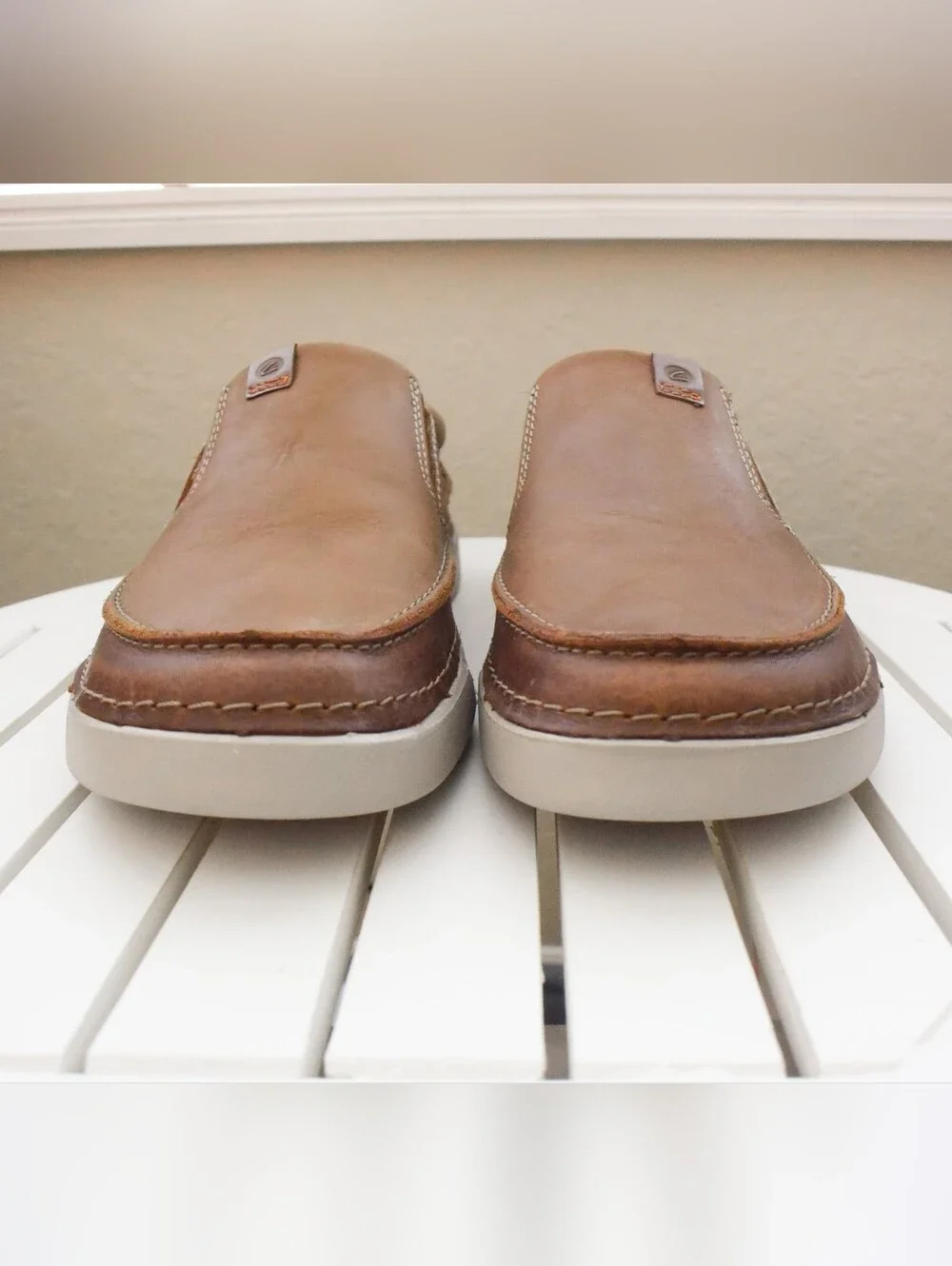 *CLARKS* Gereld Step Tan Leather Slip-On Loafer/Boat Shoes - Size 10M - NEW!